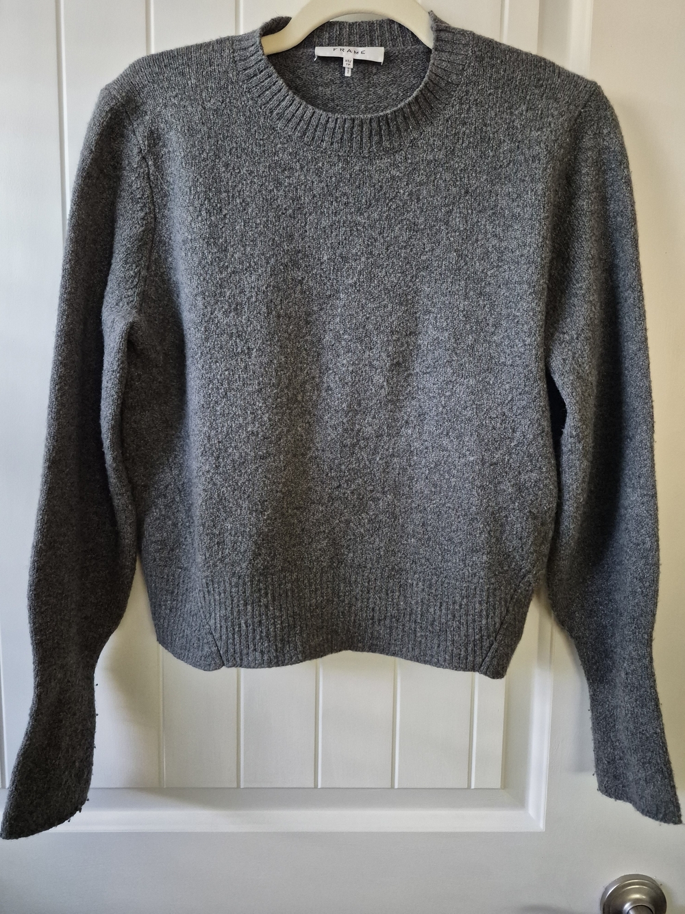 FRAME Women’s XS Charcoal Gray Wool Blend Crewneck Sweater Long Sleeve